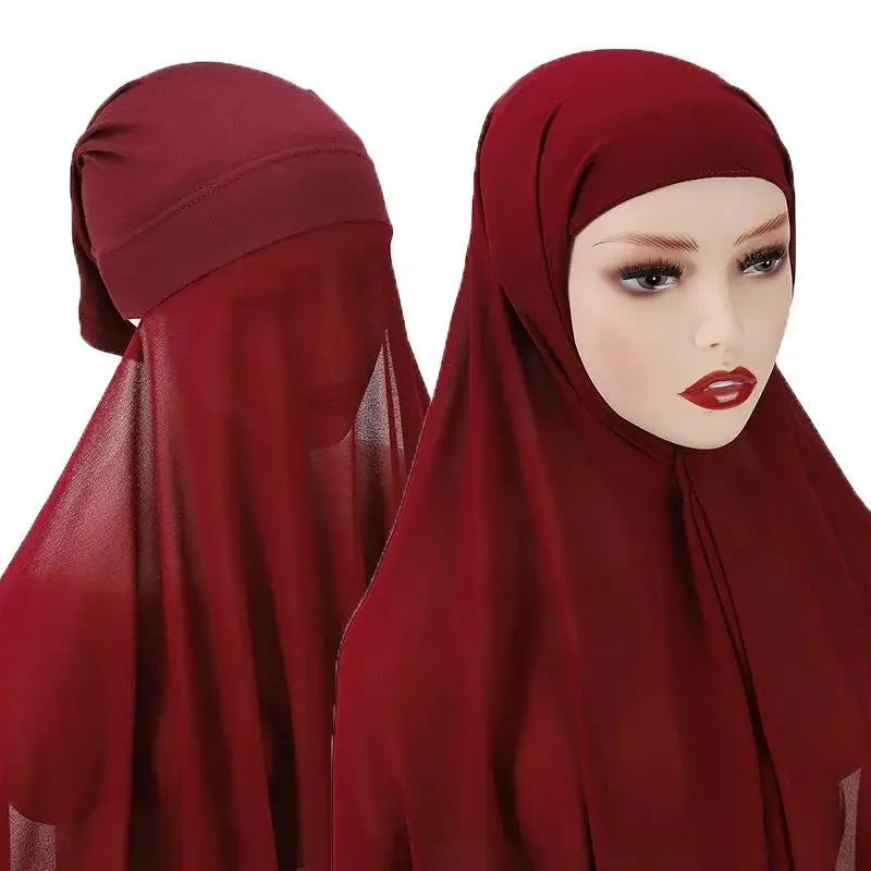 Hijab Instantané avec Bonnet – Confort & Style LuxVrouw