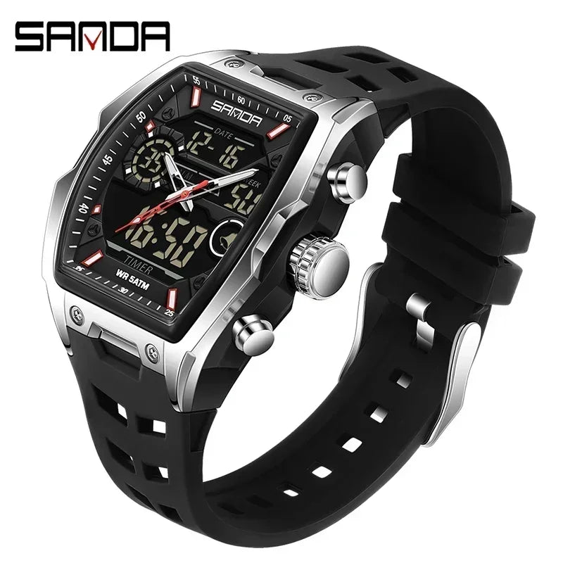 Montre Sport Homme Double Affichage Analogique-Digital – Militaire & Multifonction | LuxVrouw LuxVrouw