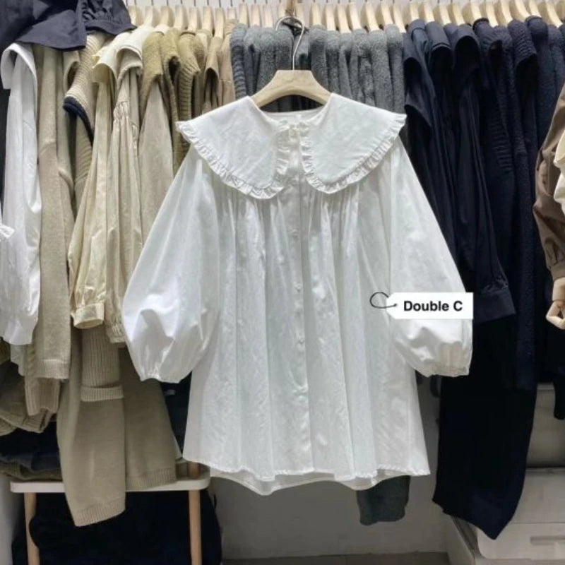 Blouse Femme à Carreaux & Volants – Style Coréen Chic LuxVrouw