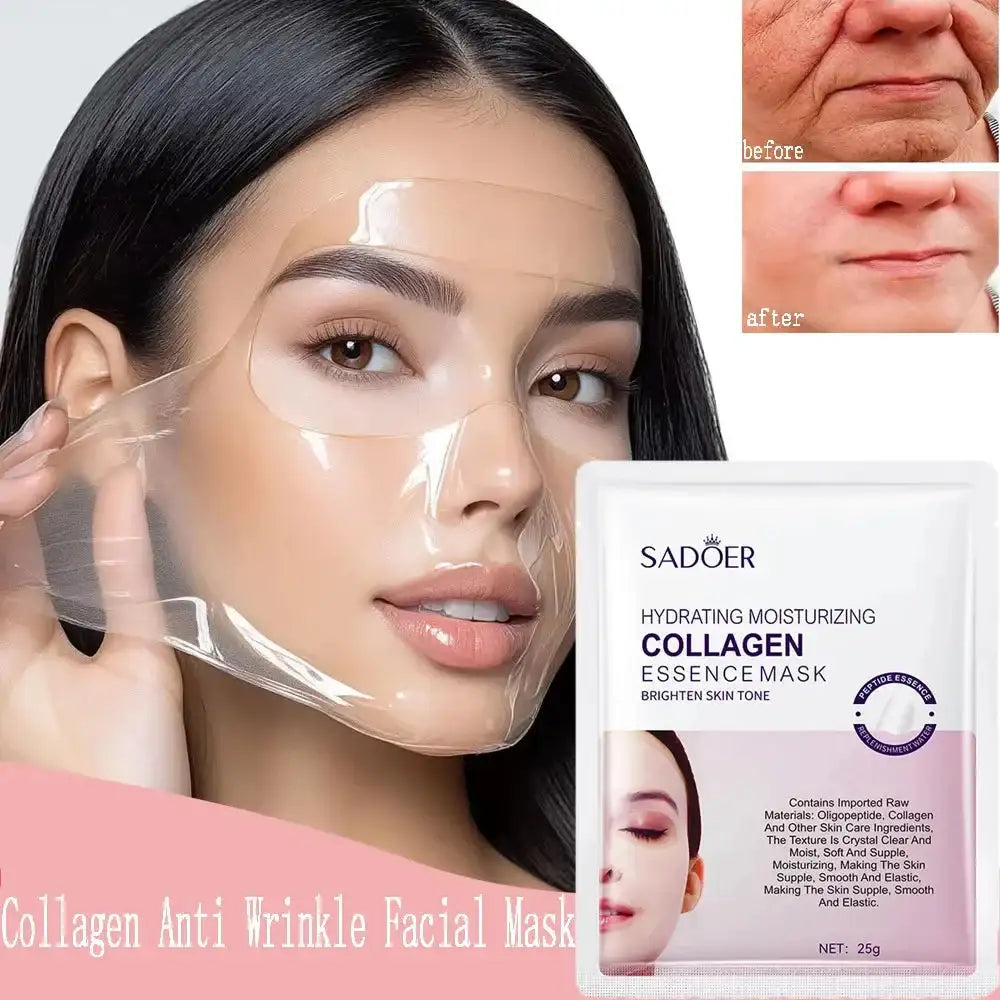 Collagen Anti Wrinkle Facial Mask Anti Aging Fade Fine Lines Firm Skin Moisturizing Brightening Smooth SkinCare Korean Cosmetics LuxVrouw