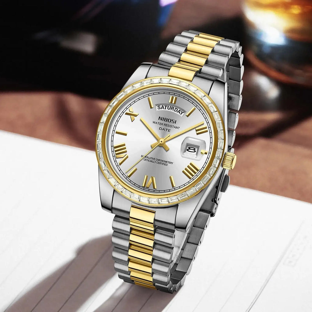 NIBOSI Brand Luxury New Watches For Man Waterproof Stainless Steel Men's Quartz Watch With Perpetual Calendar relógios masculino LuxVrouw