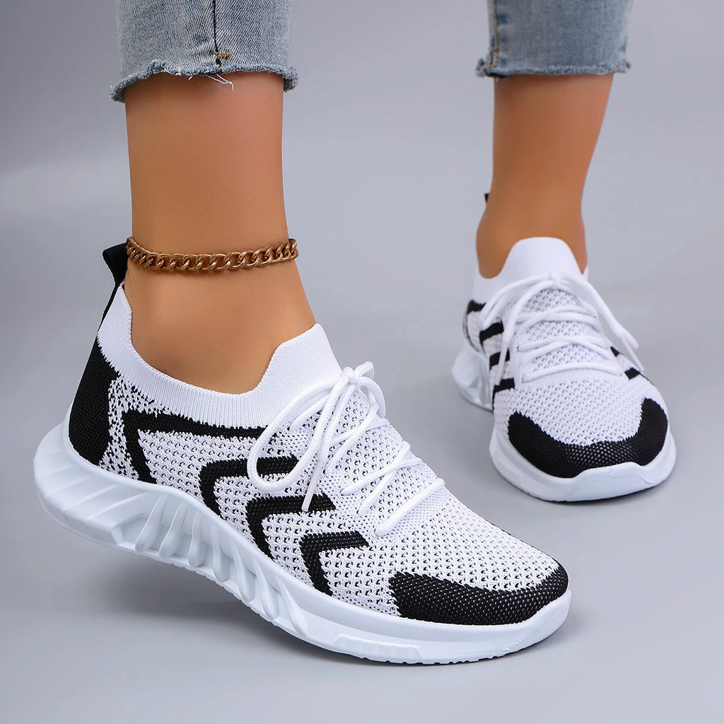 Baskets Femme Légères Respirantes à Lacets – Confortables Sport & Casual Printemps Automne | LuxVrouw