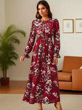 Women Dresses Long Sleeve  O Neck LuxVrouw
