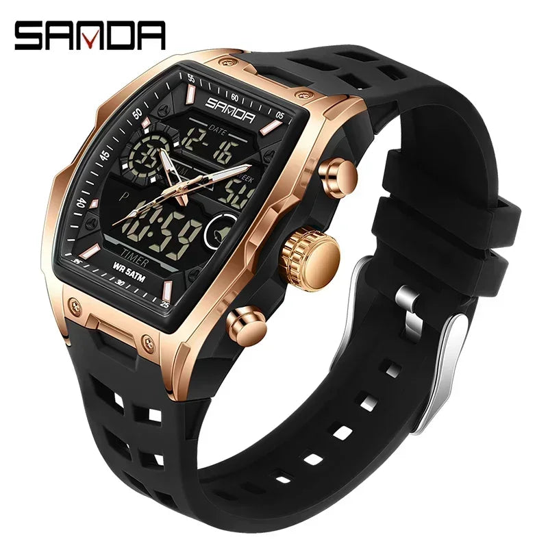 Montre Sport Homme Double Affichage Analogique-Digital – Militaire & Multifonction | LuxVrouw LuxVrouw