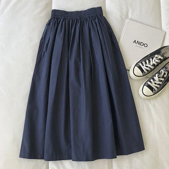 Jupe Midi Femme Taille Haute – Coupe Ample Silhouette A-Line | LuxVrouw LuxVrouw