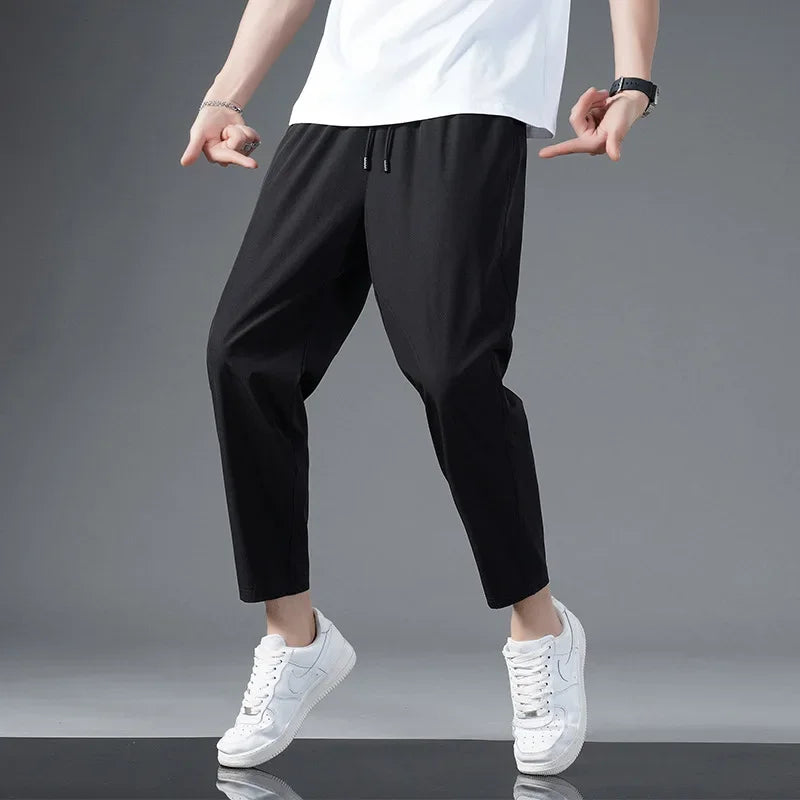Pantalon Homme Grande Taille Ice Silk Séchage Rapide – Casual Été Taille Élastique | LuxVrouw
