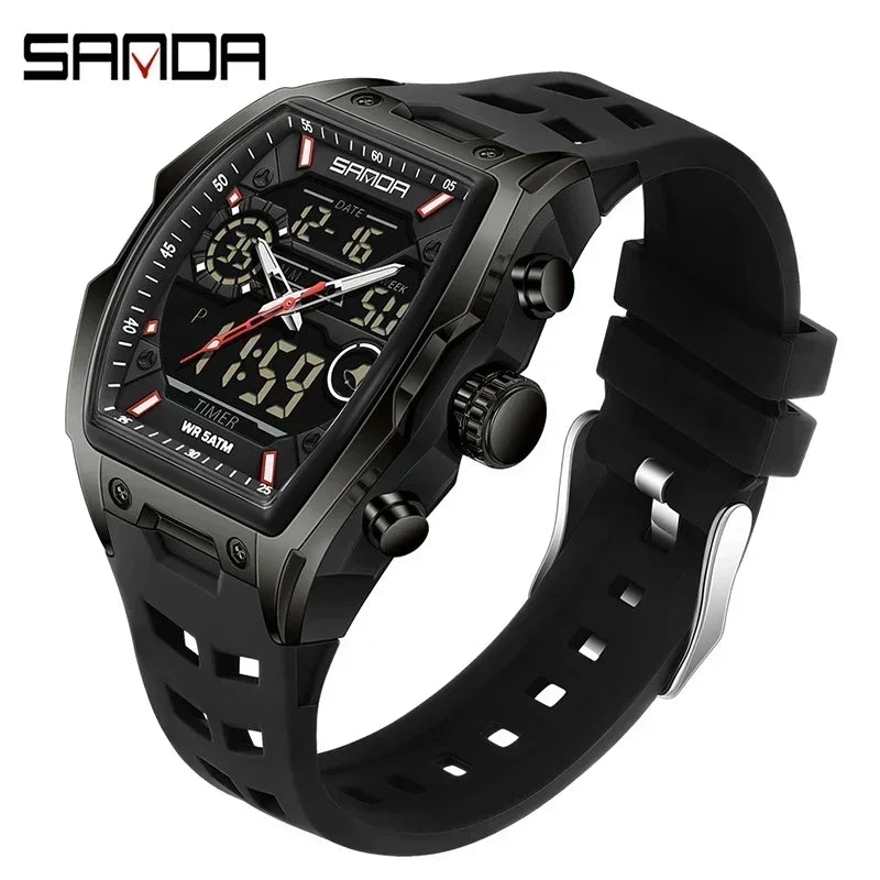 Montre Sport Homme Double Affichage Analogique-Digital – Militaire & Multifonction | LuxVrouw LuxVrouw