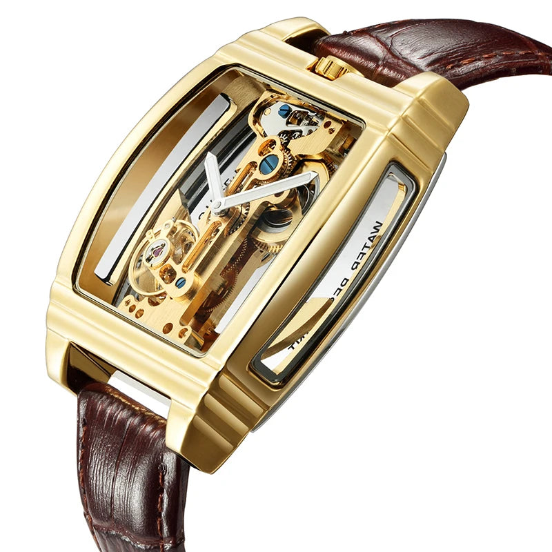 Montre Mécanique Homme Squelette Steampunk – Transparente & Automatique | LuxVrouw LuxVrouw