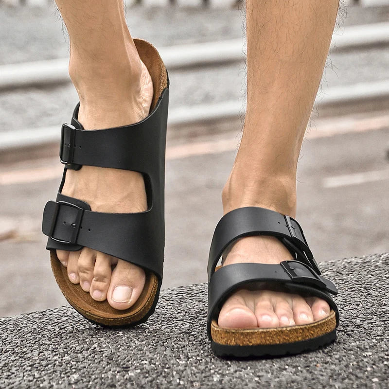 Sandales Cuir Homme – Confortables & Élégantes LuxVrouw