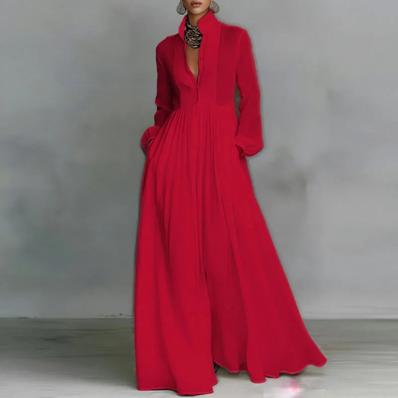 Robe Chemise Maxi Femme Col Boutonné – Élégante & Bohème | LuxVrouw LuxVrouw