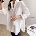 Chemise Femme Blanche Manches Longues Col Rabattu – Coupe Ample | LuxVrouw LuxVrouw