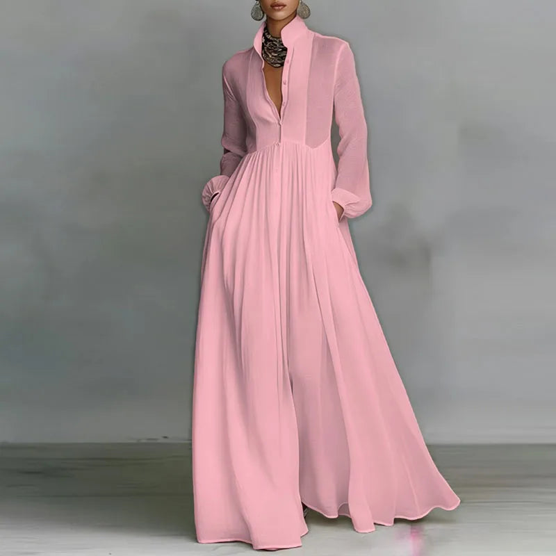 Robe Chemise Maxi Femme Col Boutonné – Élégante & Bohème | LuxVrouw LuxVrouw