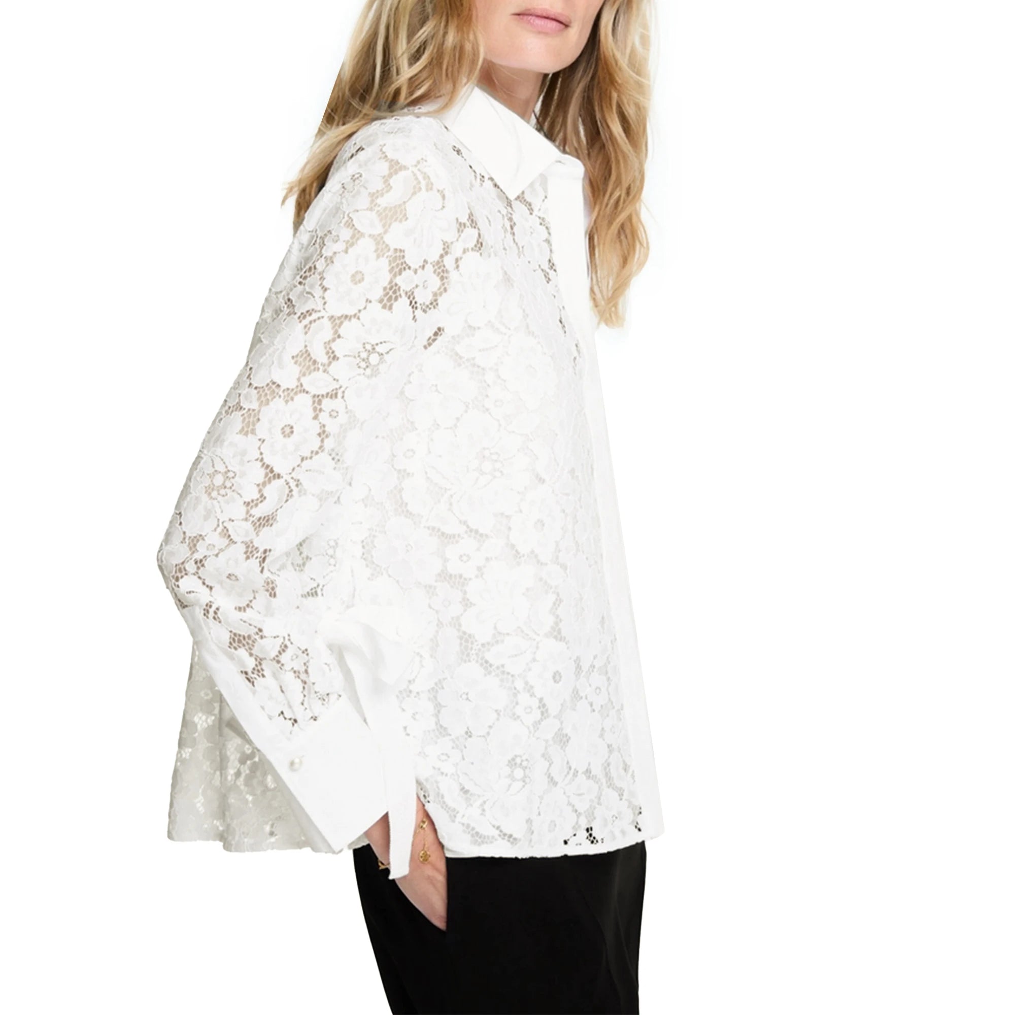 Blouse Femme Élégante en Dentelle – Style Bureau LuxVrouw