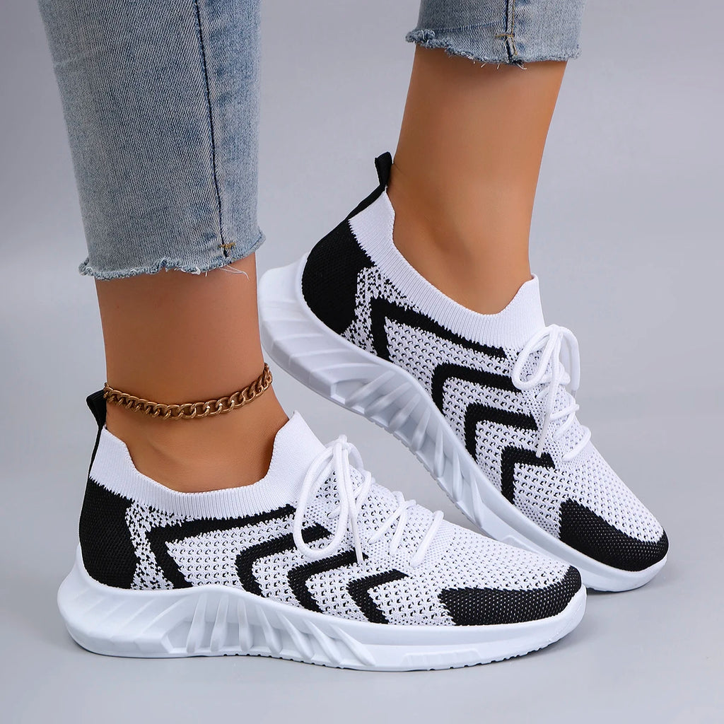 Baskets Femme Légères Respirantes à Lacets – Confortables Sport & Casual Printemps Automne | LuxVrouw
