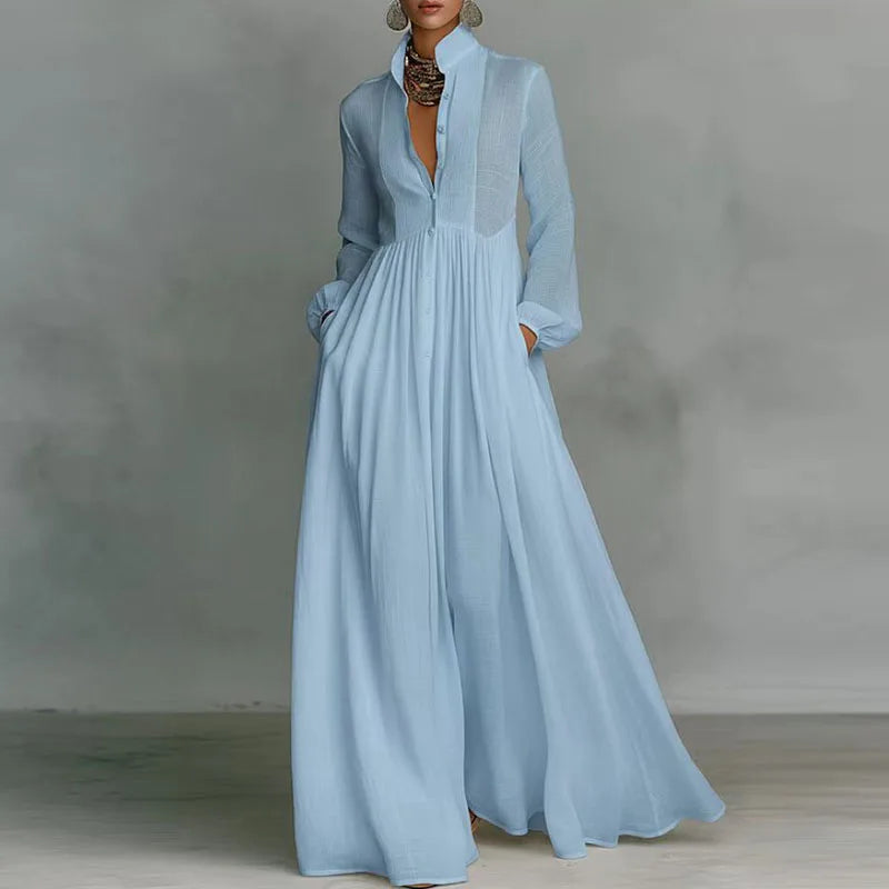 Robe Chemise Maxi Femme Col Boutonné – Élégante & Bohème | LuxVrouw LuxVrouw