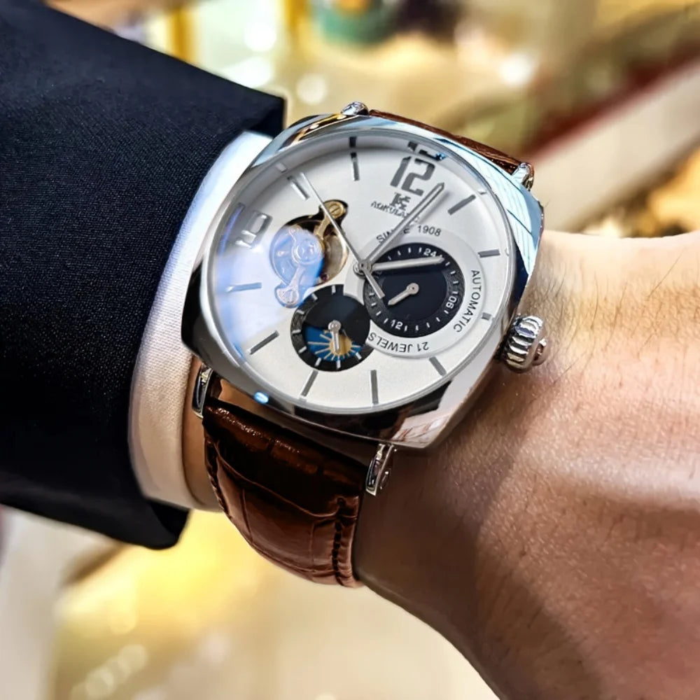 Montre Mécanique Homme Squelette Rétro – Automatique & Élégante | LuxVrouw LuxVrouw