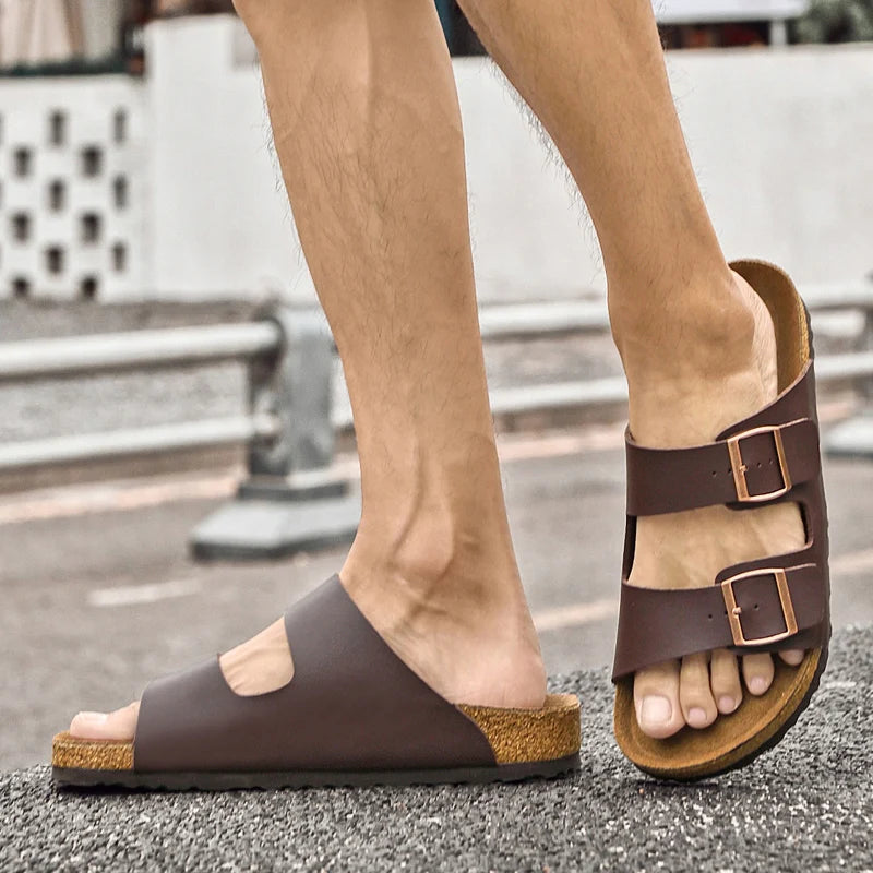Sandales Cuir Homme – Confortables & Élégantes LuxVrouw