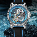 MUSANFIGO montre pour hommes entièrement automatique évidée avec mouvement mécanique, montre tendance étancheeuse pour hommes LuxVrouw