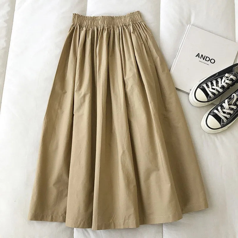Jupe Midi Femme Taille Haute – Coupe Ample Silhouette A-Line | LuxVrouw LuxVrouw