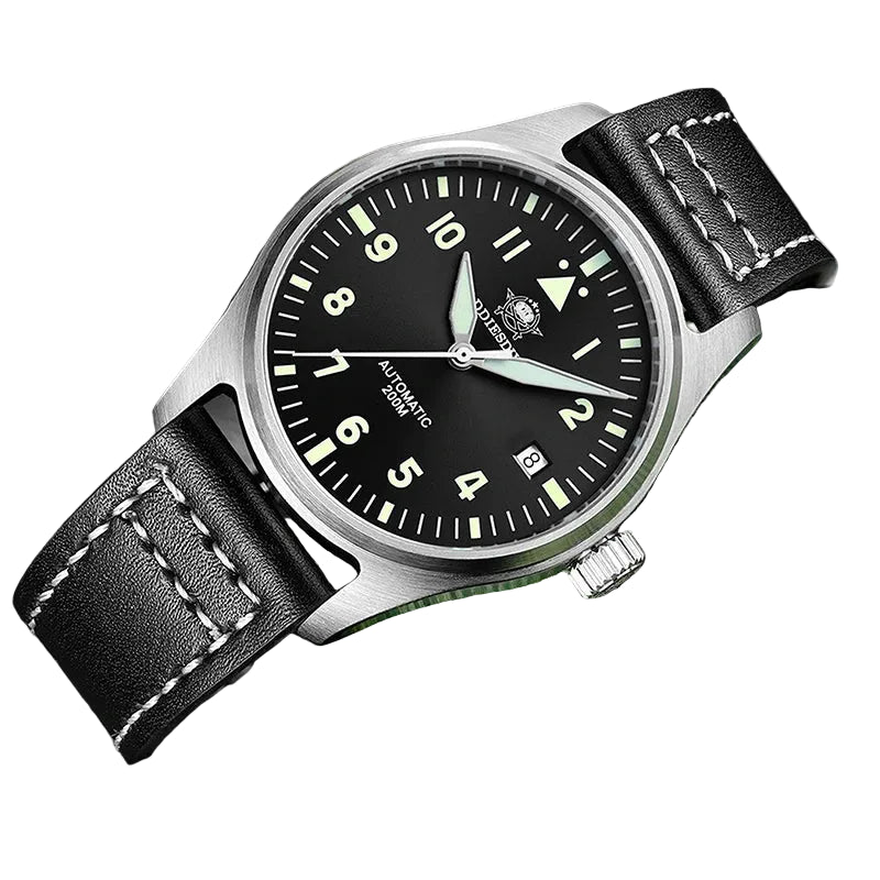 ADDIESDIVE Men's Automatic Mechanical Diving Watch 200m Waterproof C3 Ultra Bright Men's Watch Men's Leather Retro Watch AD2519 LuxVrouw