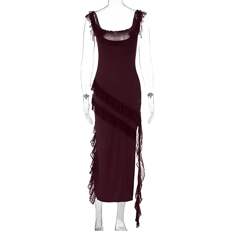 Robe Longue Femme Moulante Sans Manches Dos Nu – Sexy & Soirée | LuxVrouw