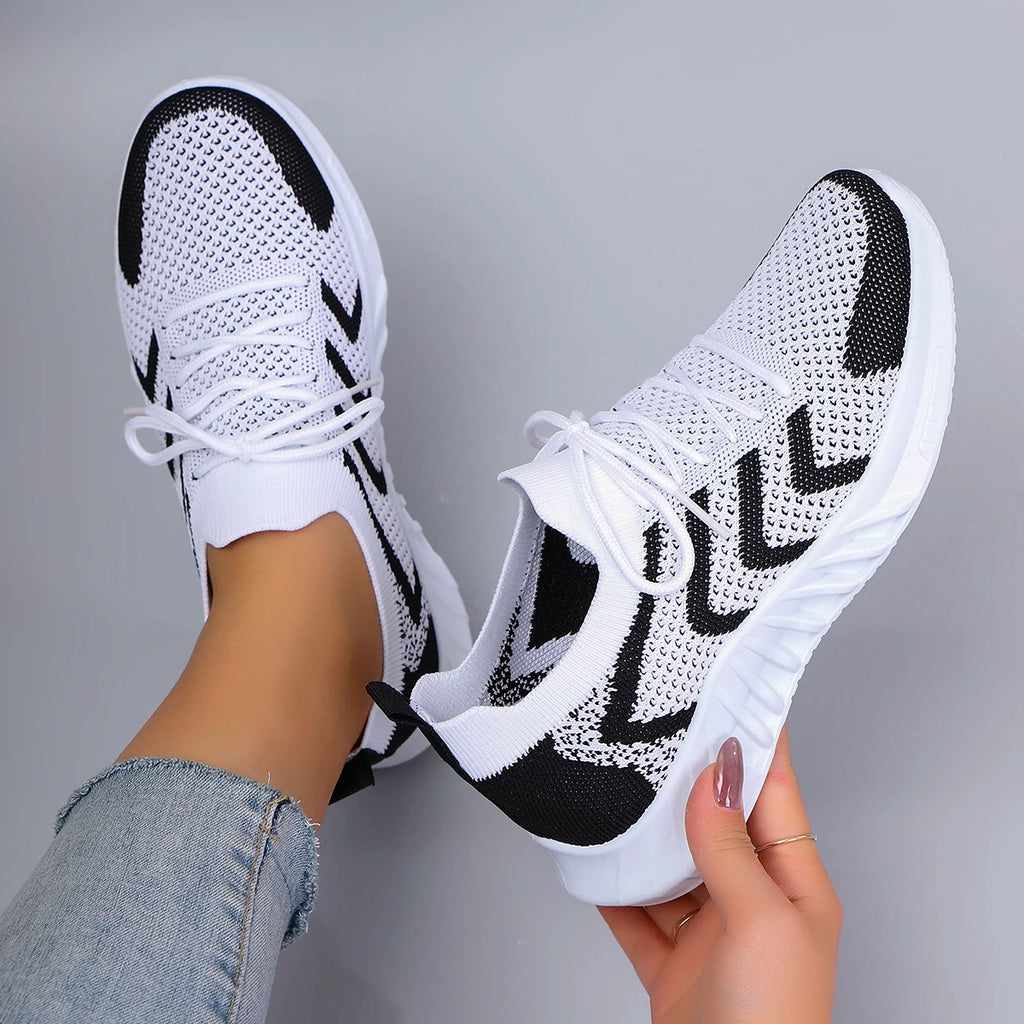 Baskets Femme Légères Respirantes à Lacets – Confortables Sport & Casual Printemps Automne | LuxVrouw