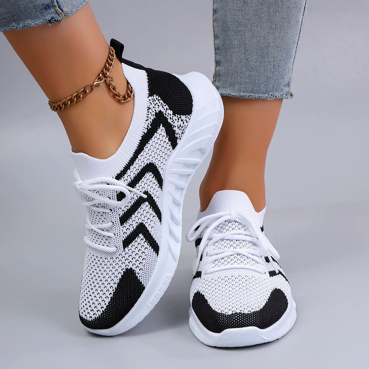 Baskets Femme Légères Respirantes à Lacets – Confortables Sport & Casual Printemps Automne | LuxVrouw