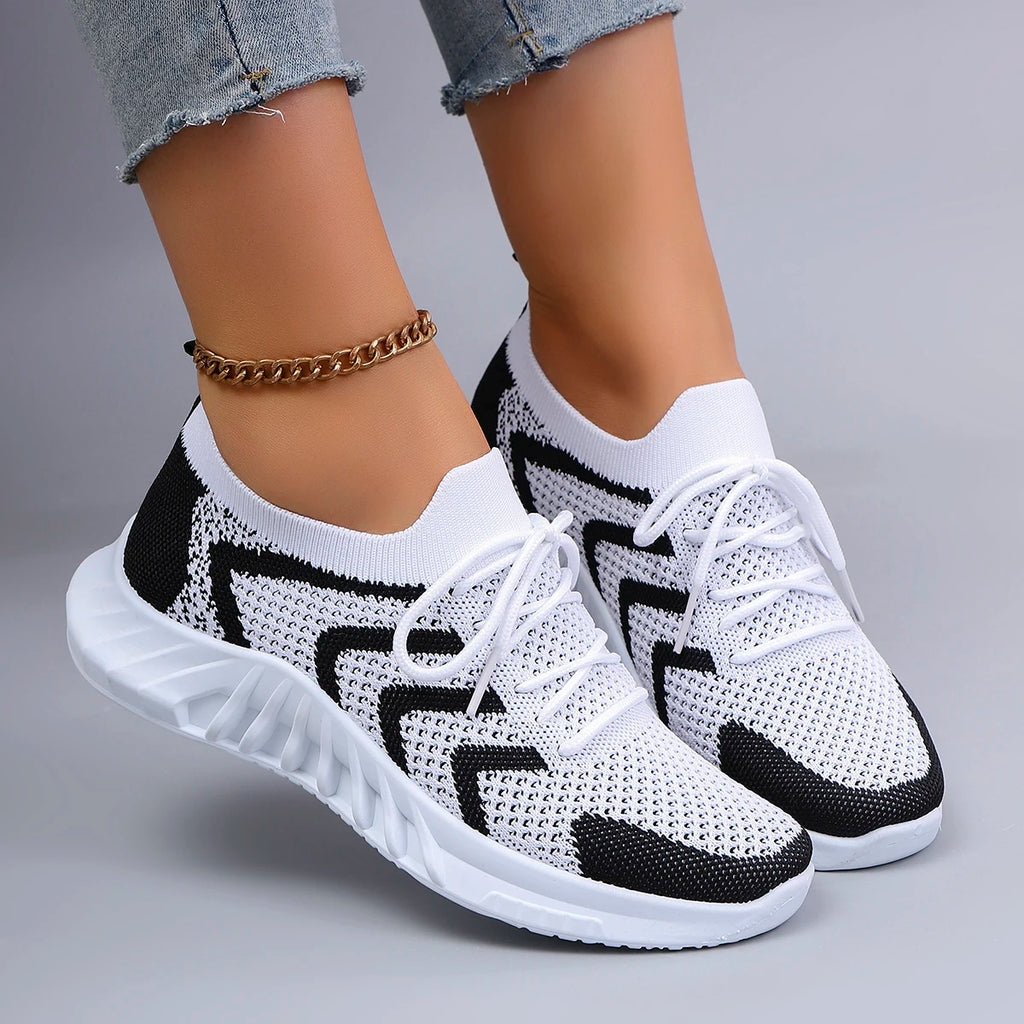 Baskets Femme Légères Respirantes à Lacets – Confortables Sport & Casual Printemps Automne | LuxVrouw