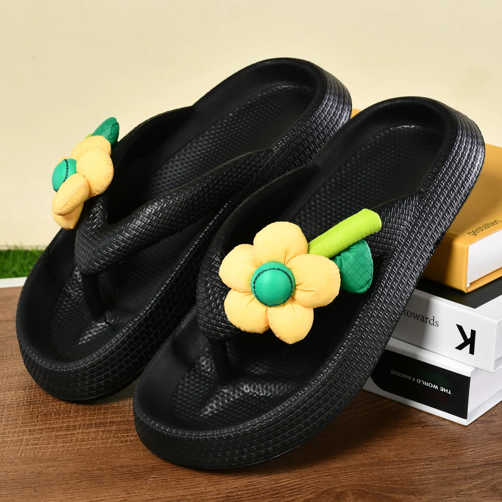 Mules Femme Plateforme Fleurs EVA – Claquettes Été Plage & Maison | LuxVrouw