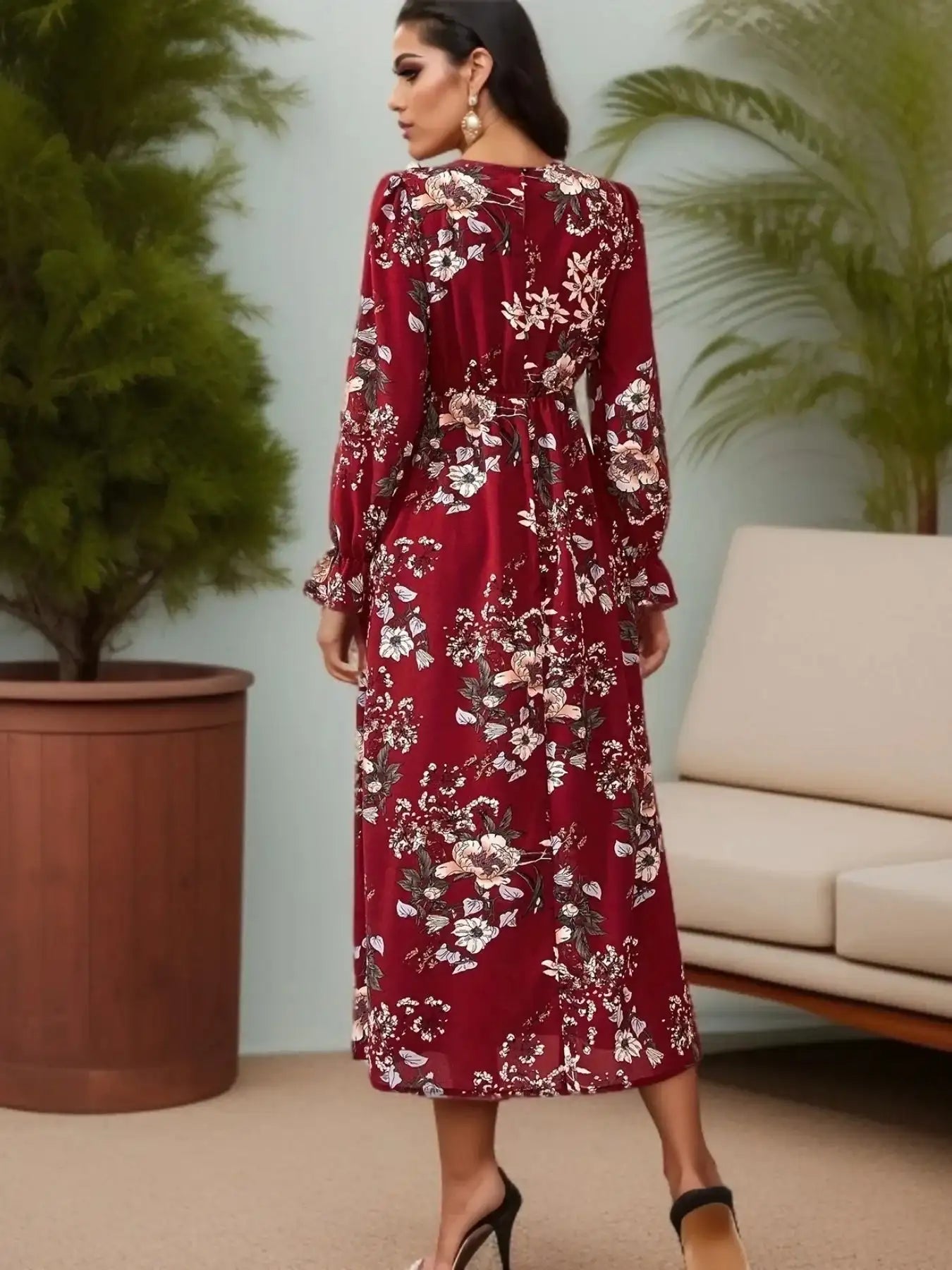 Women Dresses Long Sleeve  O Neck LuxVrouw