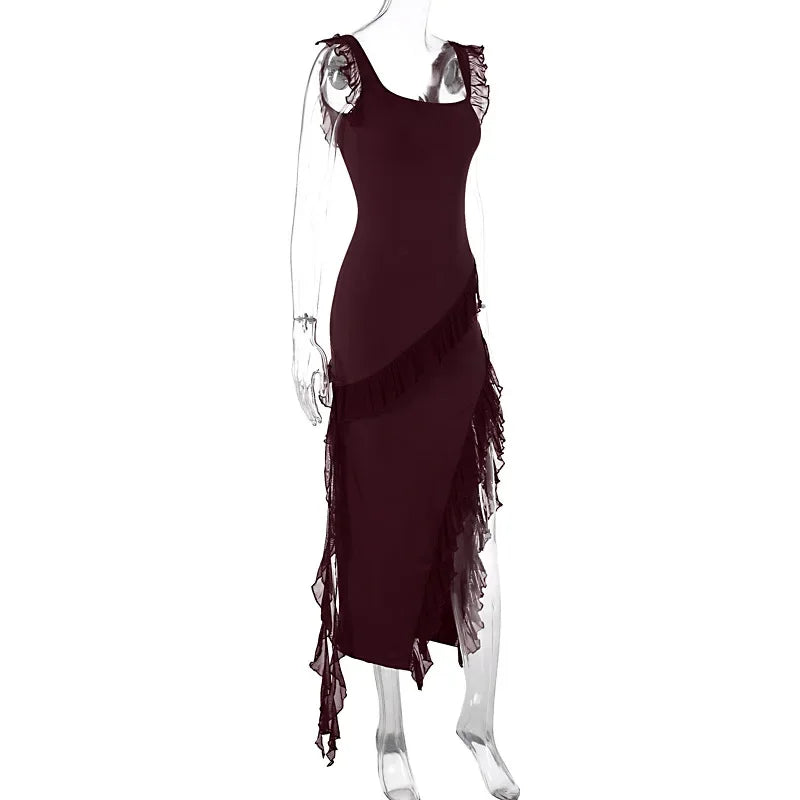 Robe Longue Femme Moulante Sans Manches Dos Nu – Sexy & Soirée | LuxVrouw