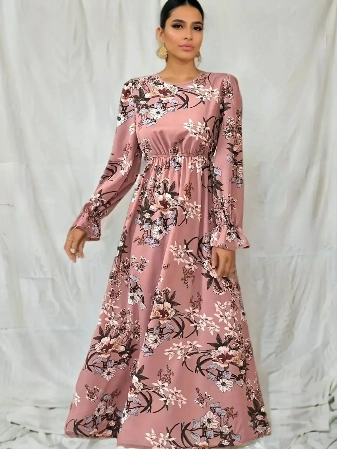Women Dresses Long Sleeve  O Neck LuxVrouw